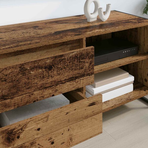 vidaXL Meuble TV Bois Ancien 100 x 36 x 49,5 cm Bois d'ingénierie