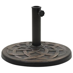 vidaXL Socle rond de parasol Polyr&eacute;sine 19 kg Bronze