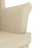 vidaXL Fauteuil avec repose-pied Crème Tissu