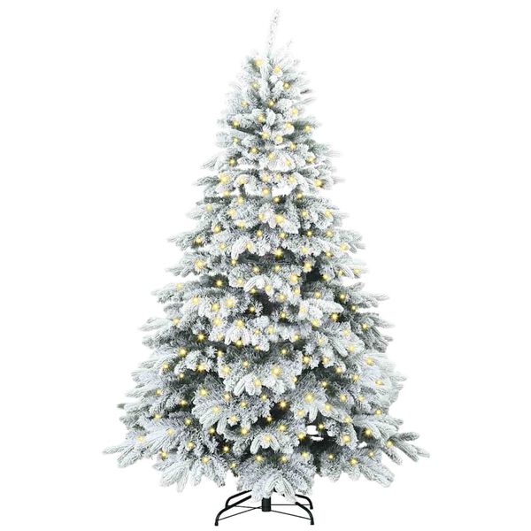 vidaXL Sapin de No&euml;l artificiel avec 300 LED Blanc 210 cm PE et PVC
