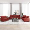 vidaXL Ensemble de canap&eacute;s 3 pcs oreillers et coussins Rouge bordeaux