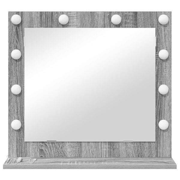 vidaXL Miroir de vanit&eacute; Rectangulaire Gris Sonoma 60 x 55 x 18 cm