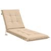 vidaXL Coussin de transat GEMERT 100 % polyester Cr&egrave;me 190 x 50 x 9 cm