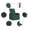 vidaXL Fauteuil de massage inclinable Vert fonc&eacute; Tissu