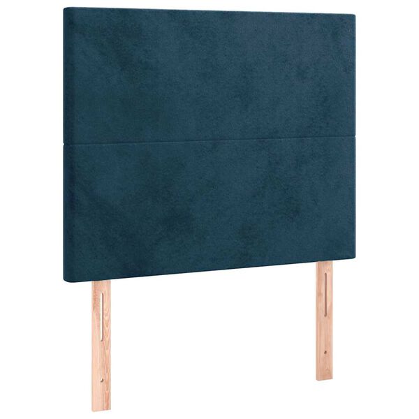 vidaXL T&ecirc;te de lit Bleu fonc&eacute; 100x5x118/128 cm Velours