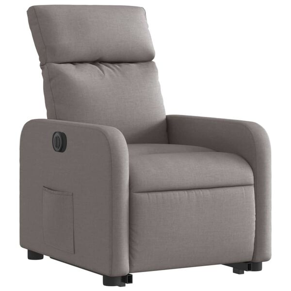 vidaXL Fauteuil inclinable &eacute;lectrique taupe tissu
