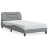 vidaXL Cadre de lit sans matelas Hvar gris clair 100x190 cm tissu