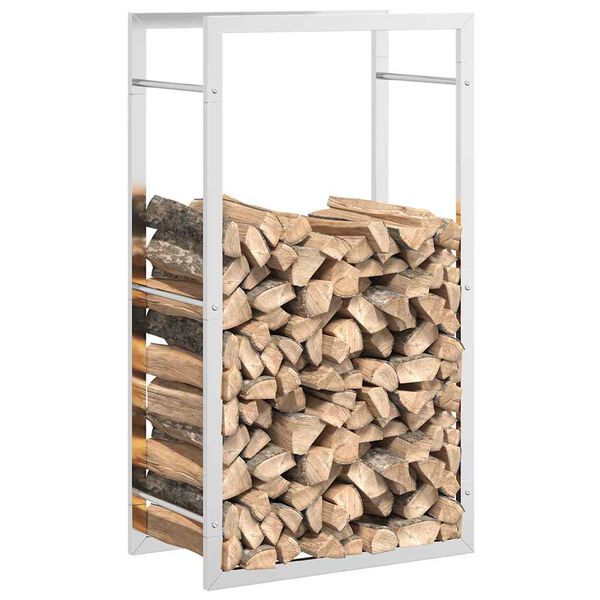 vidaXL Portant de bois de chauffage 50x28x94 cm acier inoxydable