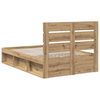 vidaXL Cadre de lit Ch&ecirc;ne artisan 135 x 190 cm Bois de pin massif