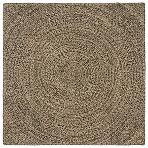 vidaXL Tapis de surface Naturel et noir 160 x 160 cm Jute