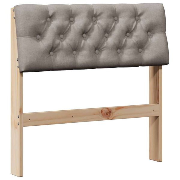 vidaXL T&ecirc;te de lit capitonn&eacute;e Taupe 75 cm Pin massif