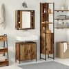 vidaXL Meubles de salle de bain 3 pcs Marron Bois d'ing&eacute;nierie