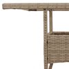 vidaXL Table de jardin dessus en verre beige 80x80x75cm résine tressée