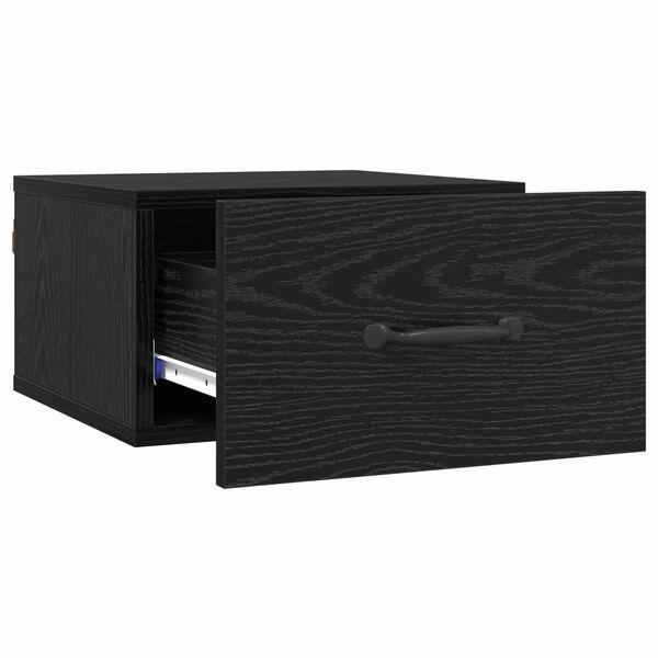vidaXL Cabinet de chevet Ch&ecirc;ne noir 35 x 35 x 20 cm Bois d'ing&eacute;nierie