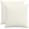 vidaXL Housse de coussin 2 pc HEERLEN Cr&egrave;me 80 x 80 cm velours c&ocirc;tel&eacute;