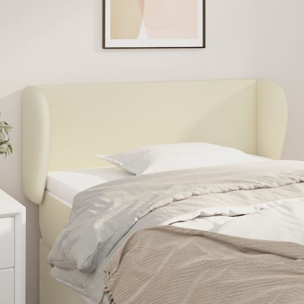 vidaXL T&ecirc;te de lit avec oreilles Cr&egrave;me 83x23x78/88 cm Similicuir