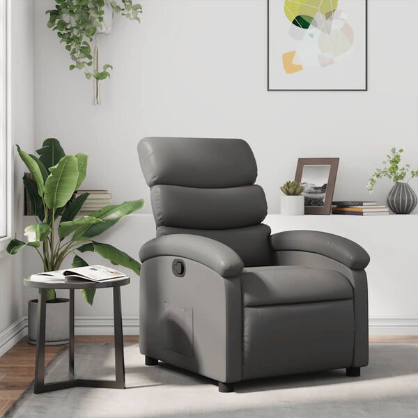 vidaXL Fauteuil inclinable Gris Similicuir