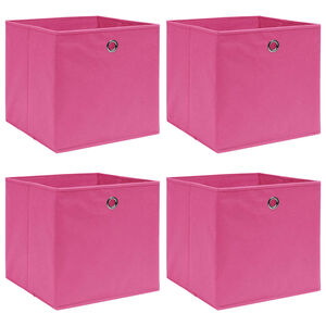 vidaXL Bo&icirc;tes de rangement 4 pcs Rose 32x32x32 cm Tissu