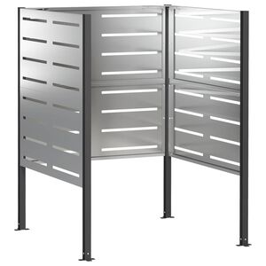 vidaXL &Eacute;cran pour poubelle 85 x 85 x 113 cm Acier galvanis&eacute; Argent&eacute;