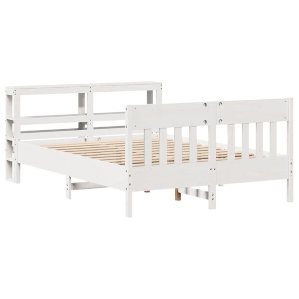 vidaXL Cadre de lit sans matelas blanc 120x190 cm bois de pin massif