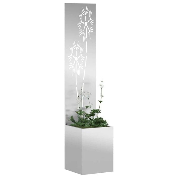vidaXL Écran de confidentialité de jardin Floral Argenté 32 x 140 cm