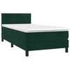 vidaXL Sommier &agrave; lattes de lit avec matelas Vert fonc&eacute; 90x200 cm