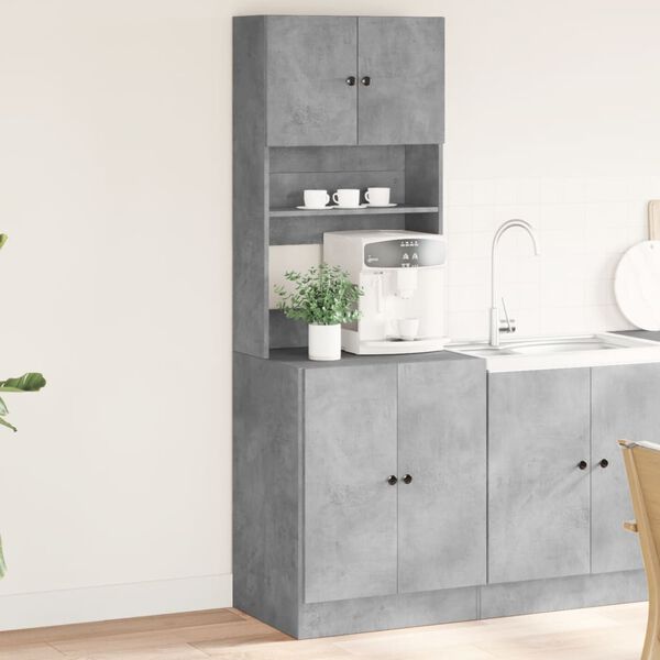 vidaXL Armoire de cuisine gris béton 60x50x180 cm bois d'ingénierie