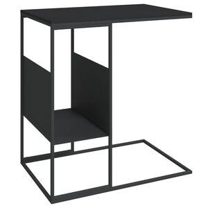 vidaXL Table d'appoint Noir 55x36x59,5 cm Bois d'ing&eacute;nierie