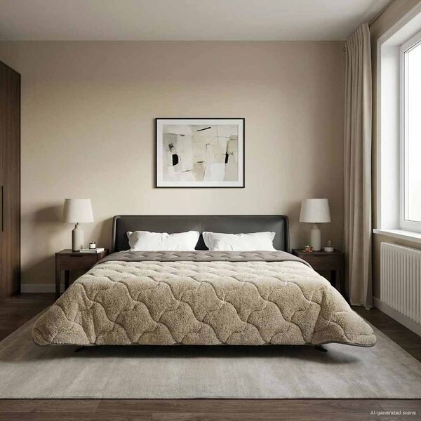 vidaXL Duvet complet toute l'ann&eacute;e Matelass&eacute; Gris clair 200 x 240 cm