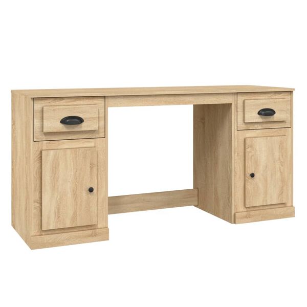 vidaXL Bureau avec armoire ch&ecirc;ne sonoma bois d'ing&eacute;nierie