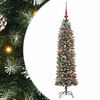 vidaXL Arbre de Noël artificiel slim avec 150 LED Vert et blanc 120 cm