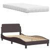 vidaXL Lit avec matelas Hanko marron fonc&eacute; 100x200 cm tissu