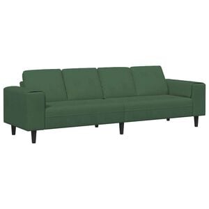vidaXL Canap&eacute; Vert fonc&eacute; 250 x 77 x 76 cm Tissu en velours c&ocirc;tel&eacute;