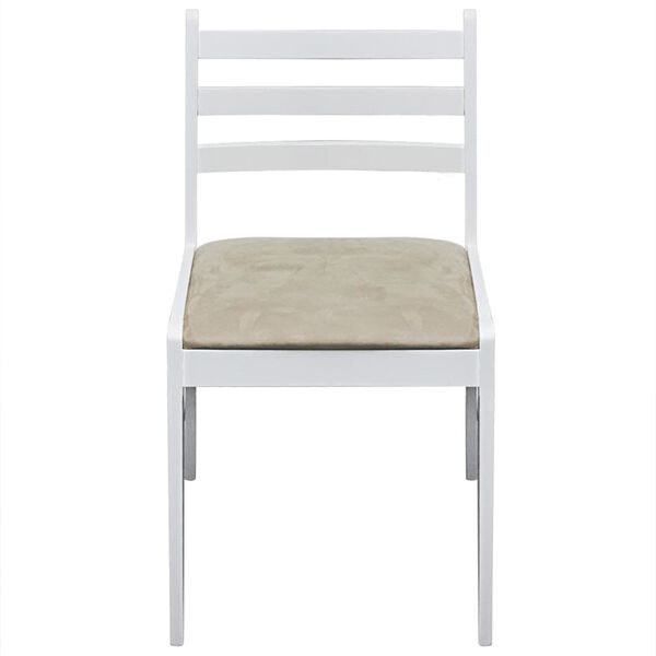 vidaXL Chaises à manger lot de 2 blanc hévéa solide et velours