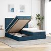 VidaXL Cadre de lit ottoman avec matelas bleu fonc&eacute; 180x200 cm velours