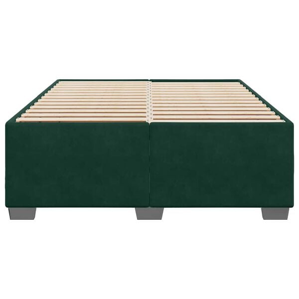 vidaXL Cadre de lit sans matelas vert fonc&eacute; 140x190 cm velours