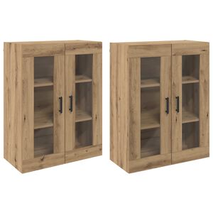 vidaXL Armoires Murailles 2 pc ch&ecirc;ne artisanal 69,5 x 34 x 90 cm