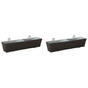 vidaXL Garde-Corps 2 pc Noir 80 x 17 x 17 cm m&eacute;tal