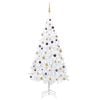 vidaXL Arbre de No&euml;l artificiel pr&eacute;-&eacute;clair&eacute; et boules blanc 240 cm