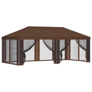 vidaXL Housse de tonnelle avec murs lat&eacute;raux Marron 600,5 x 300,5 cm