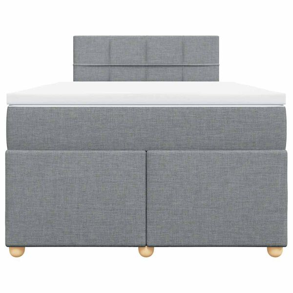 vidaXL Sommier &agrave; lattes de lit et matelas gris clair 120x190 cm tissu