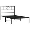 vidaXL Cadre de lit m&eacute;tal sans matelas avec t&ecirc;te de lit noir 75x190 cm