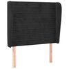 vidaXL T&ecirc;te de lit avec oreilles Noir 103x23x118/128 cm Velours