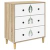 vidaXL Commode HANAU Imprim&eacute; feuilles vertes 66 x 36,5 x 75 cm Sonoma