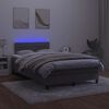 vidaXL Sommier &agrave; lattes de lit avec matelas LED gris fonc&eacute; 120x190 cm