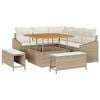 vidaXL Ensemble de canap&eacute; de jardin 8 pc Beige polyrotin