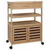 vidaXL Chariot de Cuisine avec Roues Naturel 59,5 x 36 x 82 cm Bambou