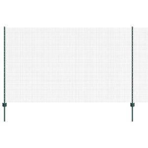 vidaXL Cl&ocirc;ture en fil soud&eacute; avec poteaux 10 x 1,4 m Vert Maille