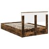 vidaXL Lit de Rangement Ch&ecirc;ne fum&eacute; 120 x 190 cm Bois d'ing&eacute;nierie