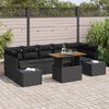 vidaXL Ensemble de salle &agrave; manger pour jardin 8 pcs Noir et Marron